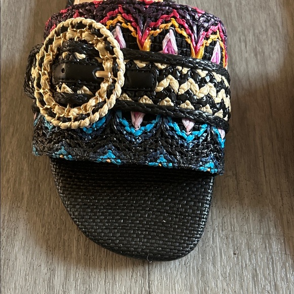 Nine West Black and Colorful Woven Sandals (NWOT) - Picture 2 of 10